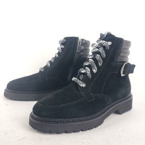 AQUATALIA Women's Mayra Boot Black Size 5 Weatherproof Lace-Up Quilted